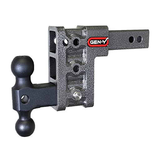 Drop Hitch Dual-Ball Combo,Multi-Receiver,Adjustable, Dual-Ball 2" Solid Dual Receiver Hitch GH-313, Drop/Raise 5"