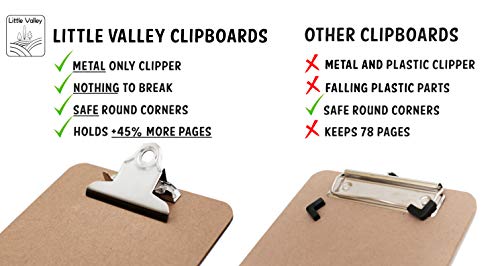 HIGH CAPACITY clip - Mini Clipboards 6'' x 9'' [ 24 Pack ] - Solid made Memo Size hardboards A5 | Perfect for Office, School or Business