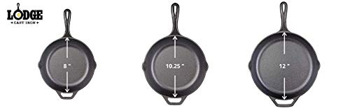 Lodge Seasoned Cast Iron Skillet with Tempered Glass Lid (8 Inch) - Cast Iron Frying Pan with Lid Set