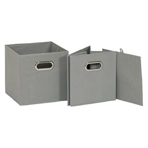 Household Essentials 84-1 Foldable Fabric Storage Bins | Set of 6 Cubby Cubes with Handles | Gray