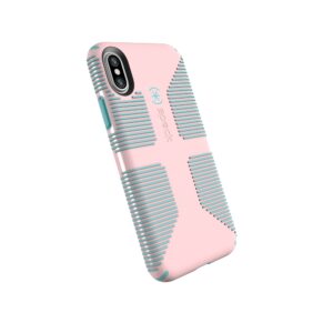 speck products candyshell grip cell phone case for iphone xs/iphone x - quartz pink/river blue