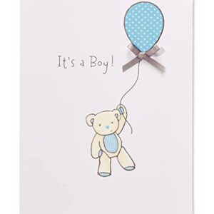 American Greetings New Baby Boy Card (Bear with Balloon)