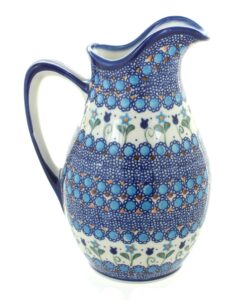 blue rose polish pottery savannah pitcher