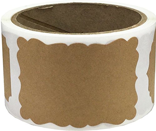 Christmas Gift Tags, 100 2” x 3” Custom Stickers for DIY Labeling (Kraft Brown)