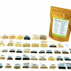 Heirloom Futures Seed Pack with 55 Varieties of Vegetable Seeds. 100% Non GMO Open Pollinated Non-Hybrid Naturally Grown Premium USA Seed Stock for All Gardeners.