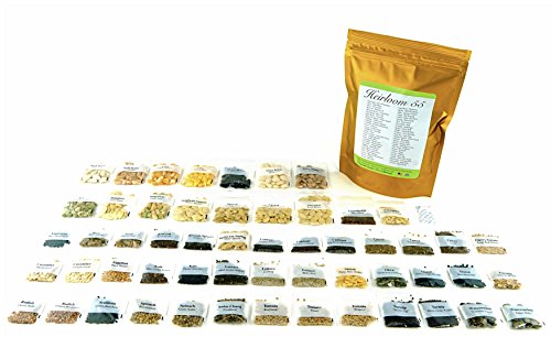 Heirloom Futures Seed Pack with 55 Varieties of Vegetable Seeds. 100% Non GMO Open Pollinated Non-Hybrid Naturally Grown Premium USA Seed Stock for All Gardeners.