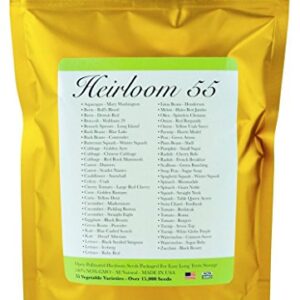 Heirloom Futures Seed Pack with 55 Varieties of Vegetable Seeds. 100% Non GMO Open Pollinated Non-Hybrid Naturally Grown Premium USA Seed Stock for All Gardeners.