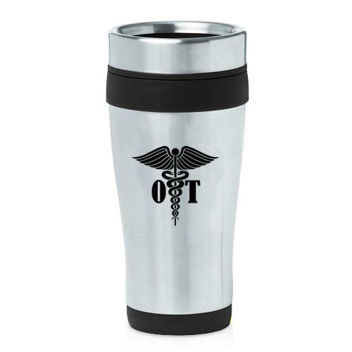 16 oz Insulated Stainless Steel Travel Mug OT Occupational Therapy (Black)