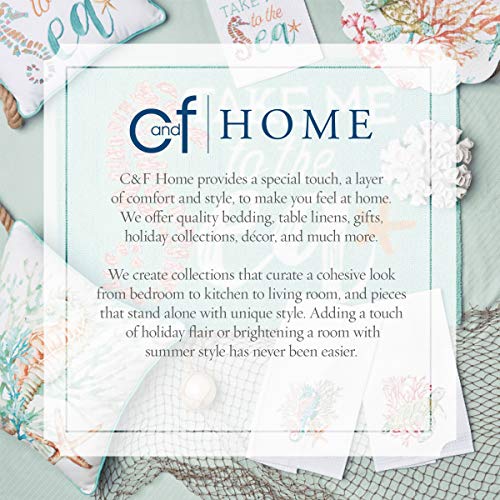 C&F Home Three Seahorses Blue Green Coastal Beach Cotton Printed Decorative Accent Throw Pillow for Couch and Sofa Decor Decoration 16 x 12 Green