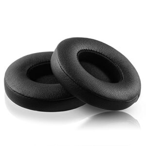 Solo 2 Wired Replacement Earpads - JARMOR Protein Leather & Memory Foam Ear Cushion Pads for Beats Solo2 Wired On-Ear Headphones by Dr. Dre ONLY (NOT FIT Solo 2.0/3.0 Wireless) - Black