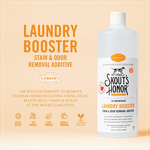 Skout’s Honor: Professional Strength Laundry Booster - Stain and Odor Removal Additive - 3x Concentrated Solution For Laundry Use - 32 oz.