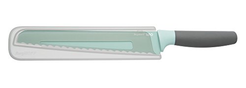 Berghoff Leo Ceramic Coated Non-Stick Bread Knife with Soft Touch Handle, 23cm, Stainless Steel, Green