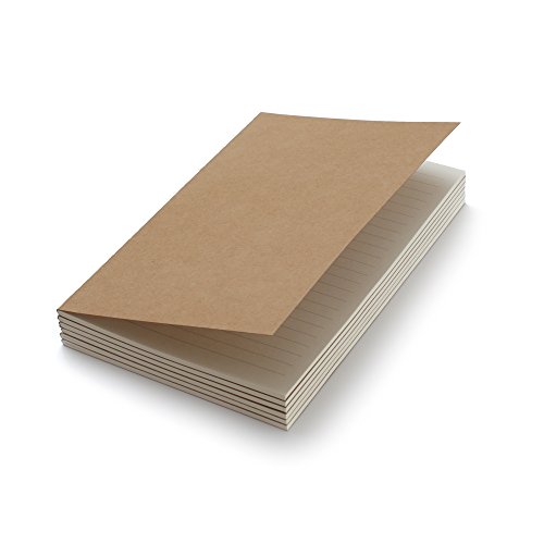 TWONE Notebook, 6 Pack Softcover Kraft Paper Notebooks wide Ruled Note Book Journals for Office School Business Work Writing, 5.5” x 8.2” 80GSM, 30 Sheets