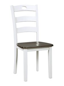 signature design by ashley woodanville cottage ladderback dining chair, 2 count, cream & brown