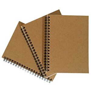 Notepads with Kraft Paper Covers (5 x 7 with Inside Flap Pocket 3-Pack, 60 sheets per notepad)