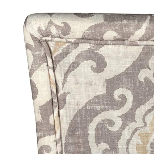 HomePop Parsons Classic Upholstered Accent Dining Chair, Set of 2, Taupe and Cream Medallion