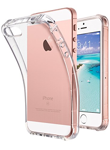 ULAK iPhone SE Case Clear (2016 Edition), iPhone 5s case, iPhone 5 case, Clear Slim Fit 5/5S/SE Case with Transparent Flexible Soft TPU Bumper Shock-Absorption Cover -Retail Packaging - HD Clear