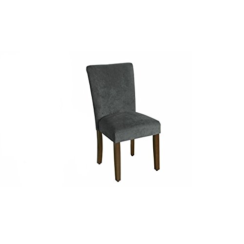 HomePop Parsons Classic Upholstered Accent Dining Chair, Pack of 2, Dark Grey Velvet