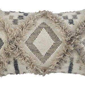 Signature Design by Ashley Liviah Boho Farmhouse Throw Pillow, 22 x 14 Inches, Beige and Gray
