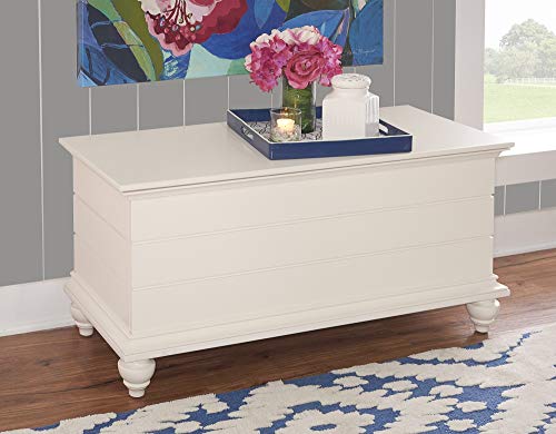 Powell Furniture Whitehurst Cedar Chest, White, 40.1/2" x 17.1/3" x 19"