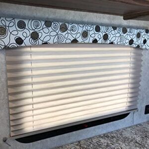 RecPro RV Blinds Pleated Shades | Cotton | RV Window Shades | Camper | Trailer (20" W x 38" L)