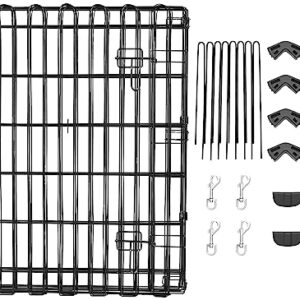 Amazon Basics Foldable Octagonal Metal Exercise Pet Play Pen for Dogs, Fence Pen, Single Door, Black, 60 x 60 x 30 Inches