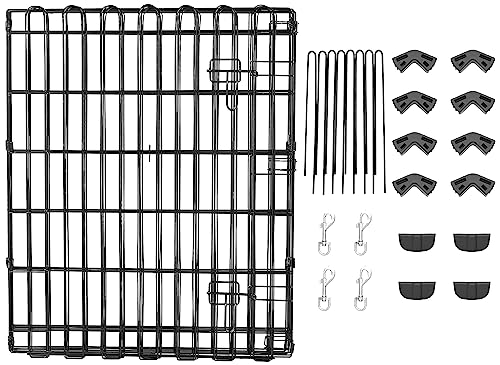 Amazon Basics Foldable Octagonal Metal Exercise Pet Play Pen for Dogs, Fence Pen, Single Door, Black, 60 x 60 x 30 Inches