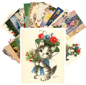 vintage christmas greeting cards 24pcs christmas wishes santa angels reprint postcard pack