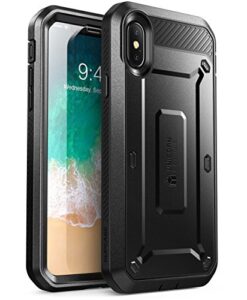 supcase unicorn beetle pro series case designed designed for iphone x, with built-in screen protector full-body rugged holster case for apple iphone x / iphone 10 (2017 release) (black)