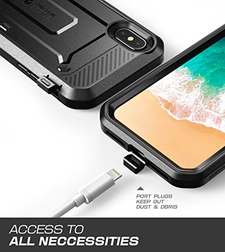 SUPCASE Unicorn Beetle Pro Series Case Designed Designed for iPhone X, with Built-In Screen Protector Full-body Rugged Holster Case for Apple iPhone X / iPhone 10 (2017 Release) (Black)