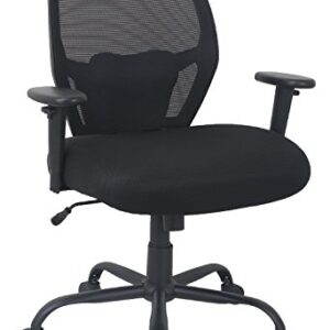 Amazon Basics Big & Tall Swivel Office Chair - Mesh with Lumbar Support, 450-Pound Capacity - Black