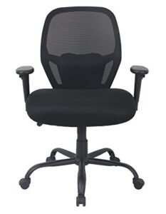 amazon basics big & tall swivel office chair - mesh with lumbar support, 450-pound capacity - black
