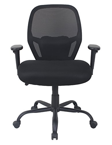 Amazon Basics Big & Tall Swivel Office Chair - Mesh with Lumbar Support, 450-Pound Capacity - Black