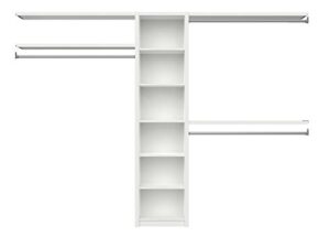 closetmaid 6105340 spacecreations 44" - 115" wood closet organizer kit, classic white