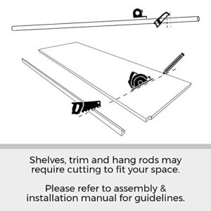 ClosetMaid 6105340 SpaceCreations 44" - 115" Wood Closet Organizer Kit, Classic White