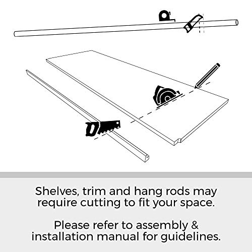 ClosetMaid 6105340 SpaceCreations 44" - 115" Wood Closet Organizer Kit, Classic White