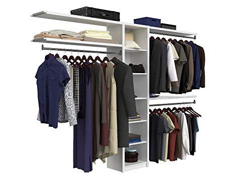 ClosetMaid 6105340 SpaceCreations 44" - 115" Wood Closet Organizer Kit, Classic White