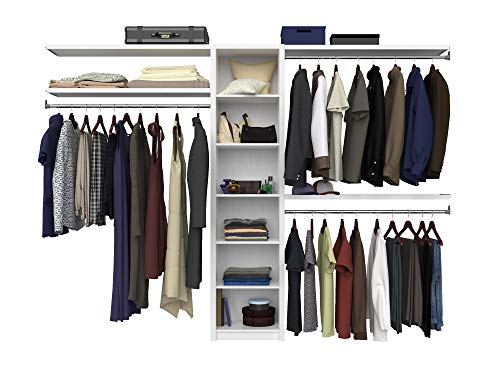 ClosetMaid 6105340 SpaceCreations 44" - 115" Wood Closet Organizer Kit, Classic White