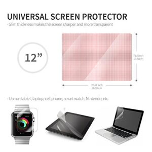 RED SHIELD Universal Screen Protector 13" for Tablet, Set of 3, Smartphone Smartwatch Gaming Device & GPS, High Definition Crystal Clear Anti-Scratch Anti-Fingerprint Film, Easy Cut with Guidelines