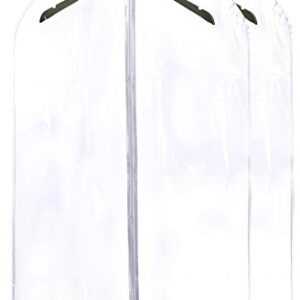 Clear Vinyl Garment Bag - Protect Your Clothing While Traveling and Dust Free While Hanging in Your Closet. These Garment Bags are Ideal for Coats, Suits, Dresses or Gowns - Set of 2 (24 X 42 Inches)