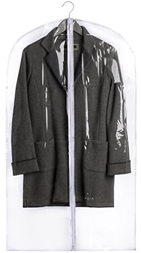 Clear Vinyl Garment Bag - Protect Your Clothing While Traveling and Dust Free While Hanging in Your Closet. These Garment Bags are Ideal for Coats, Suits, Dresses or Gowns - Set of 2 (24 X 42 Inches)