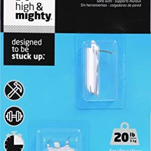 HIGH & MIGHTY 515300 Picture Hanger Set, Easy Tool-Free Dry Wall Art Hangers for Artwork, Photos, and Mirrors, Holds up to 20lbs, 2 pack, Steel