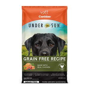 canidae under the sun premium dry dog food for puppies, adults and senior dogs, chicken recipe, 40 pounds, grain free
