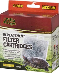 zilla (4 pack) basking platform replacement filter cartridges for aquarium (3 filters per pack)