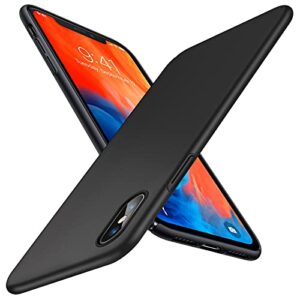 torras slim fit iphone xs/x case, ultra-thin matte hard cover, lightweight & protective, 5.8 inch, chimney black