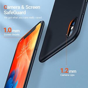 TORRAS Slim Fit iPhone Xs/X Case, Ultra-Thin Matte Hard Cover, Lightweight & Protective, 5.8 inch, Chimney Black