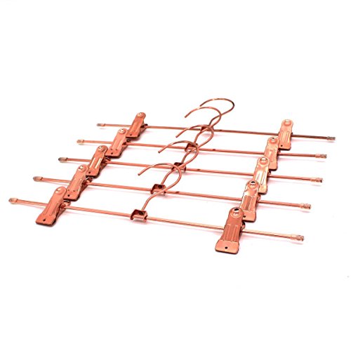 30Pack Koobay 35cm Shiny Metal Rose Copper Gold Clips Pants Hangers Trousers Skirt Hang Rack with Swivel Hook