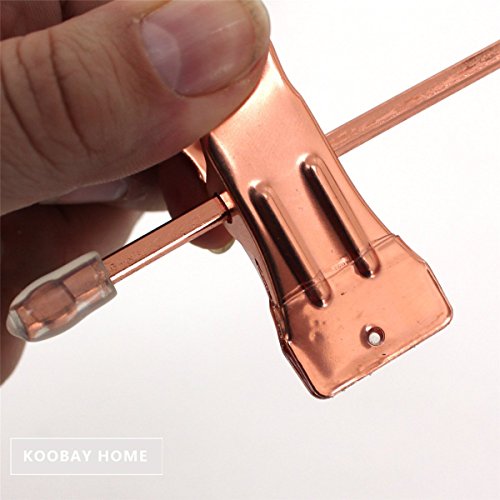 30Pack Koobay 35cm Shiny Metal Rose Copper Gold Clips Pants Hangers Trousers Skirt Hang Rack with Swivel Hook