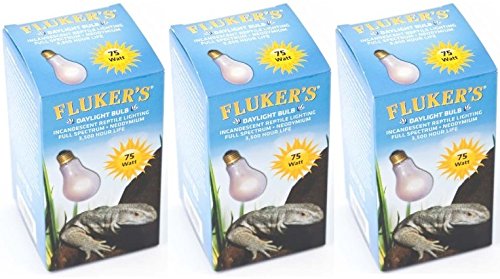 Fluker's (3 Pack) Neodymium Daylight Bulbs for Reptiles 75 watt