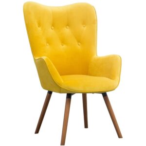 roundhill furniture ac155yl doarnin silky velvet tufted button accent chair, yellow 30d x 41.5w x 26.8h in